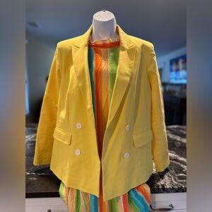 Topshop yellow blazer NWOT size 8